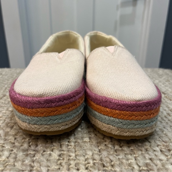 TOMS Women’s 10019807 Valencia Dusty Peach Platform Espadrilles Rainbow Sz 7.5 - Picture 2 of 10